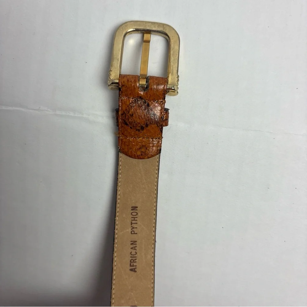 Vintage Hickok Women’s Small Medium Belt African Python Snake Gold Tone Buckle